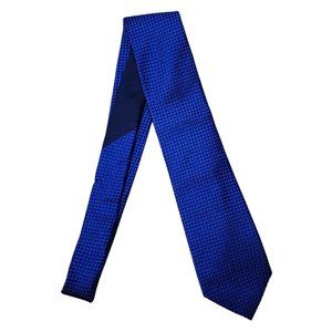 Tommy Hilfiger NWT Blue Diamond Solid Silk Necktie Textured Tie